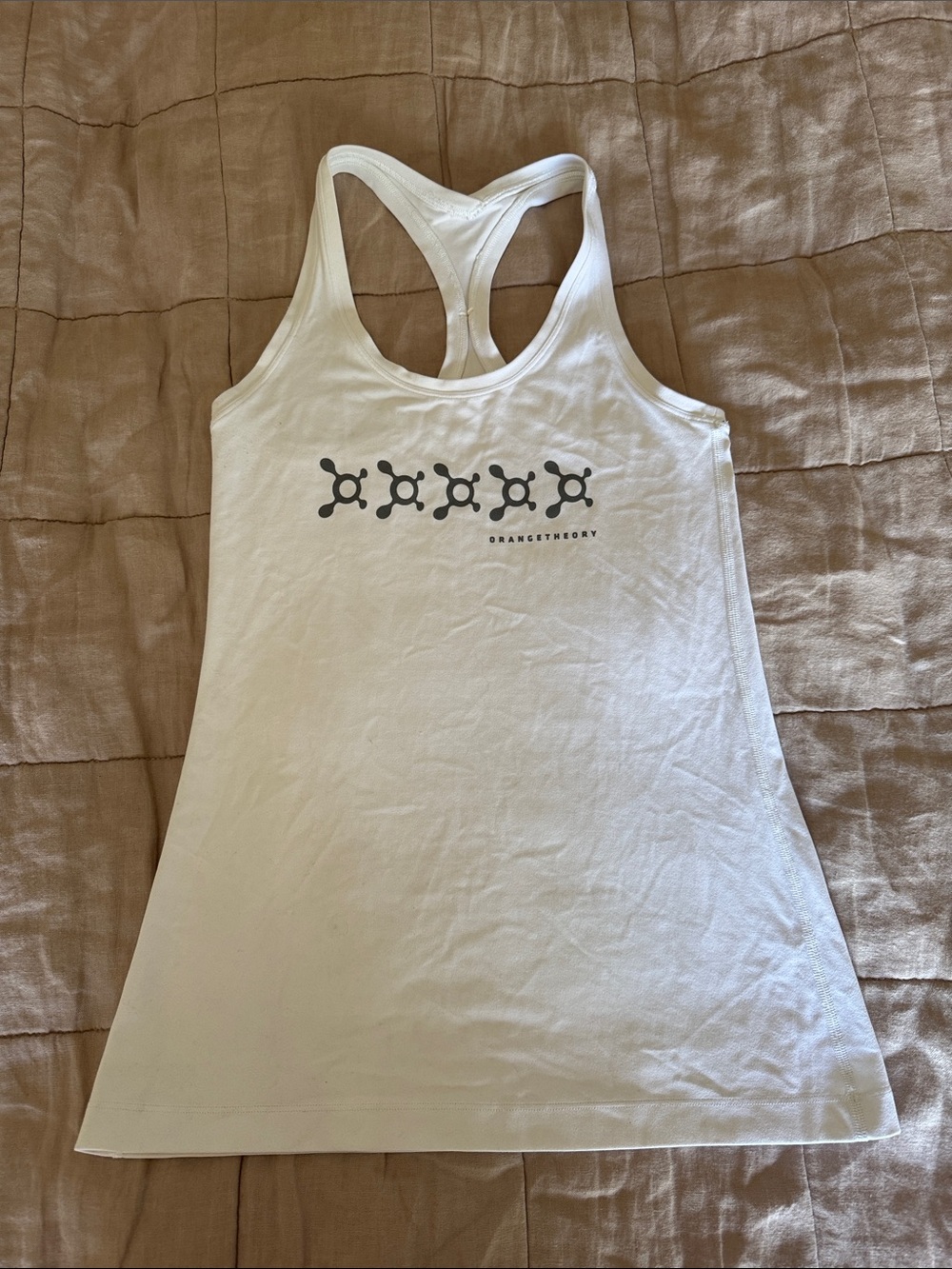 lululemon athletica White and Navy Racerback Tank Tops - Picture 4 of 5